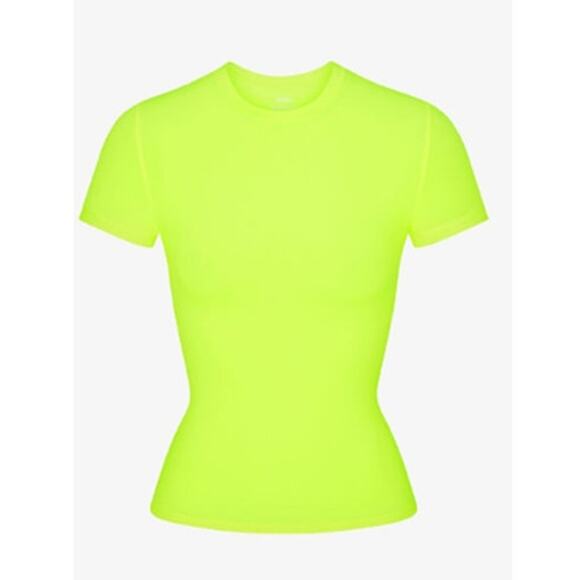 SKIMS Fits Everybody T Shirt In Limited Edition NEON LIME NWOT S - Picture 2 of 5